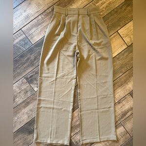 Stylish Beige Pleated Pants